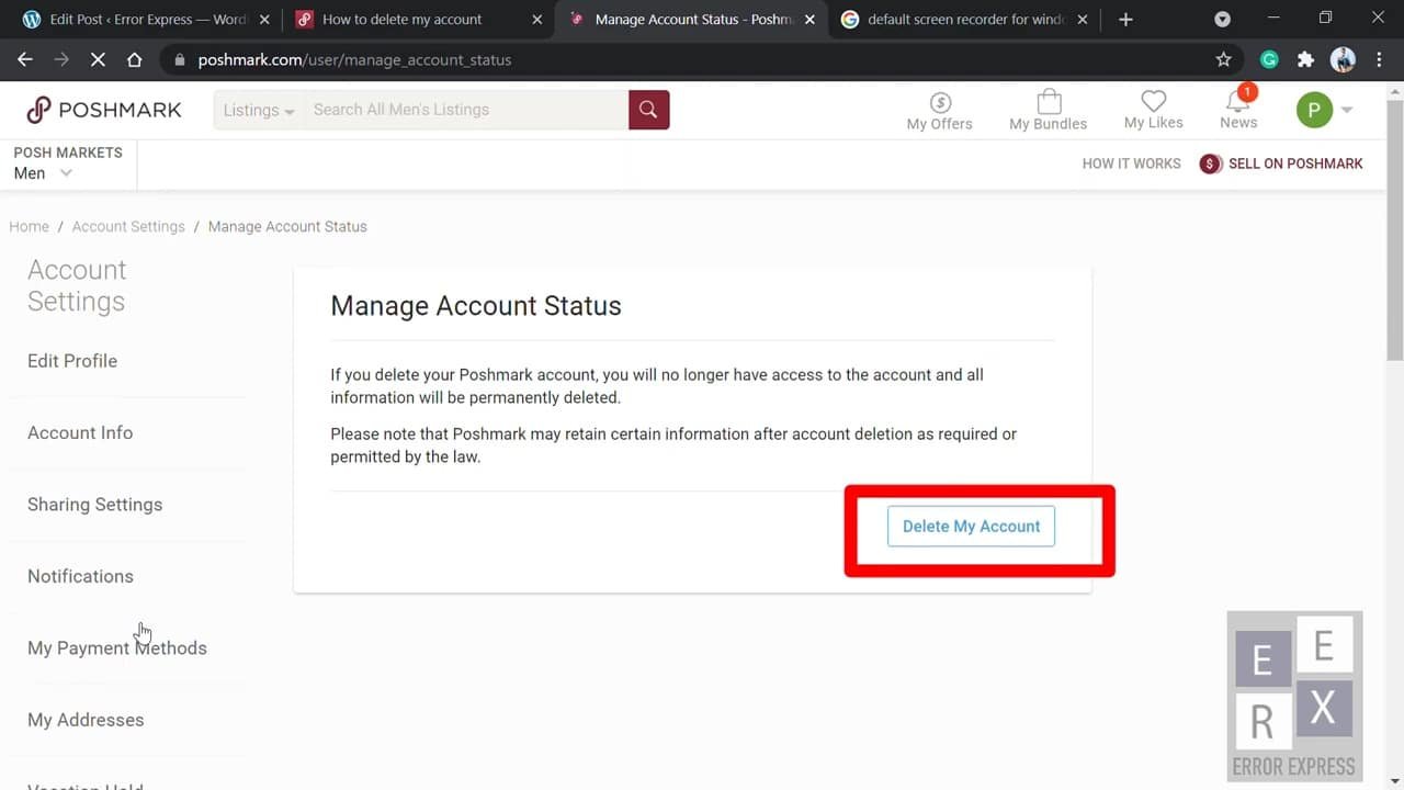How to Delete Poshmark Account